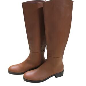 Frame Ramsey Knee High Tan Leather Riding Boots Women's Size 37.5 (US 7.5) GUC